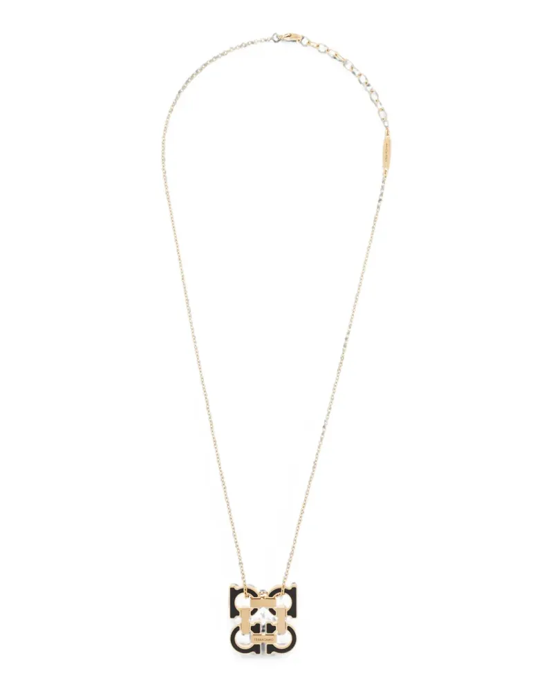Ferragamo logo-pendant necklace - Gold Gold