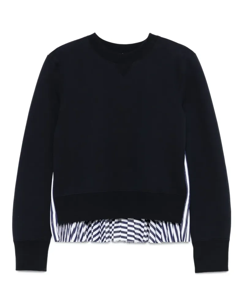 Sacai Sweatshirt mit plissiertem Einsatz - Blau Blau