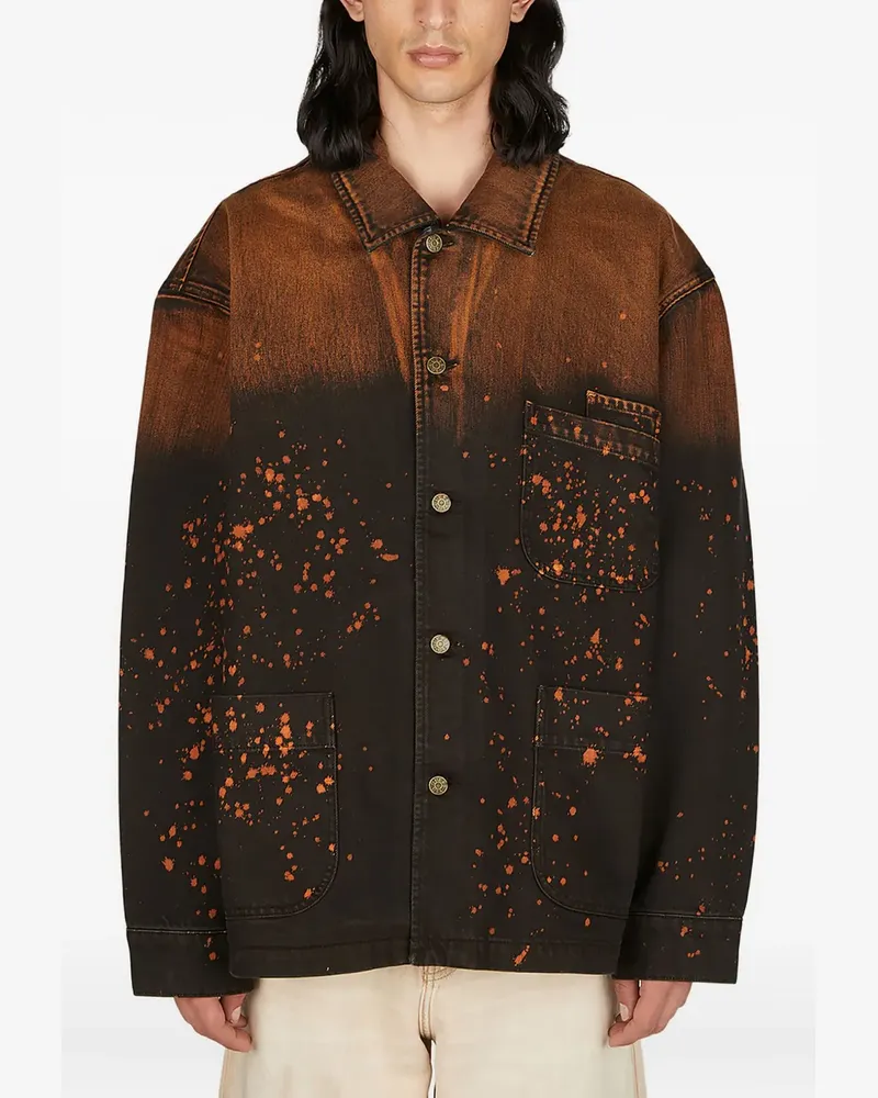 Guess Jeansjacke mit Farbklecks-Print - Schwarz Schwarz
