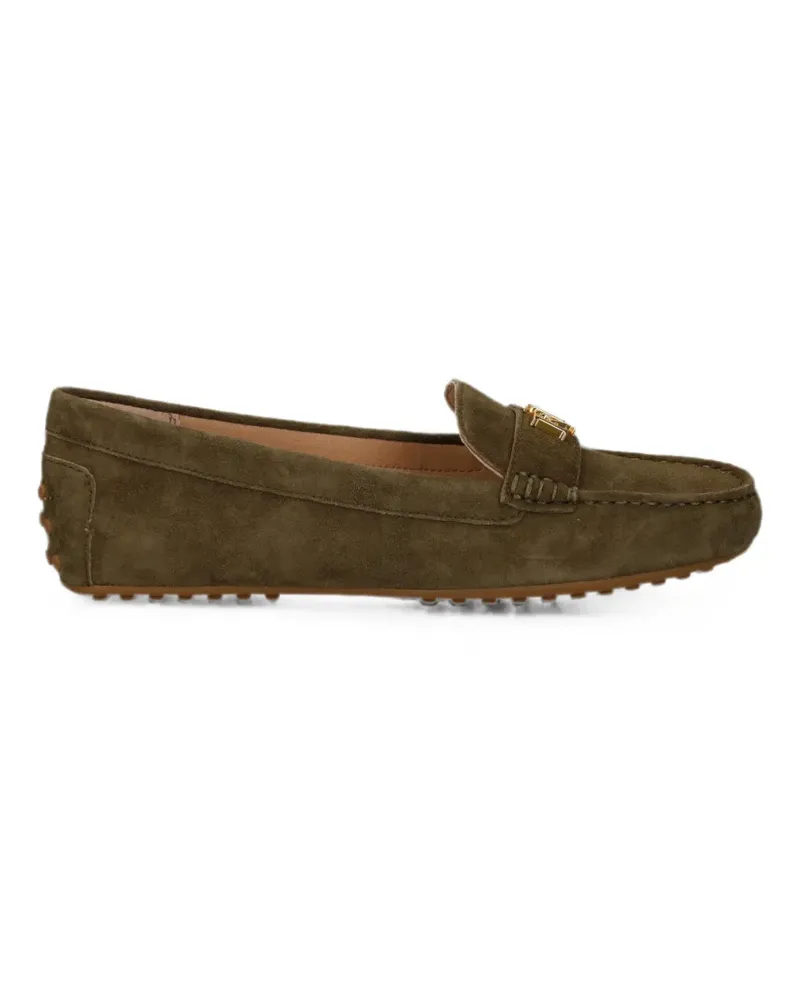 Ralph Lauren logo-plaque suede loafers - Grün Grün