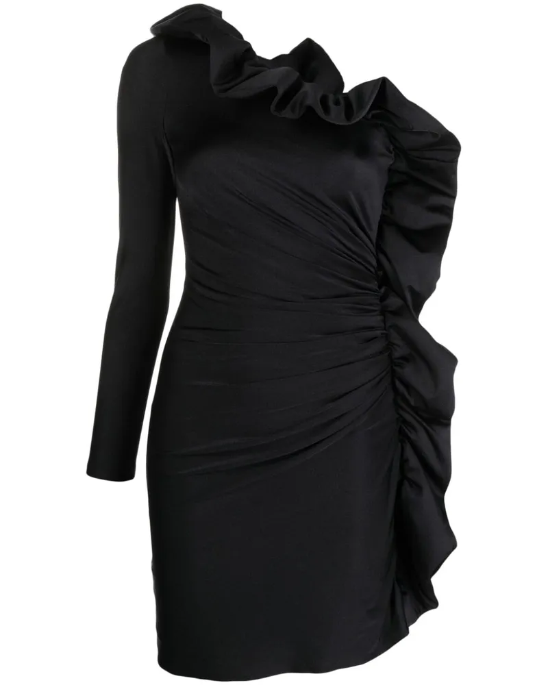 P.A.R.O.S.H. One-Shoulder-Kleid mit Rüschen - Schwarz Schwarz