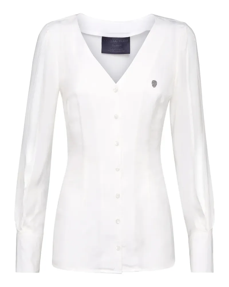 Philipp Plein V-neck button shirt - Weiß Weiß