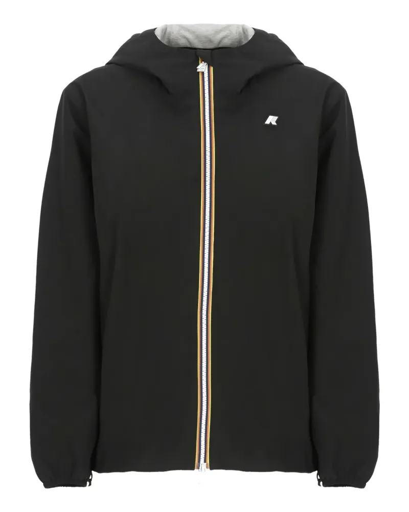 K-Way Marguerite Kapuzenjacke mit Reißverschluss - Schwarz Schwarz