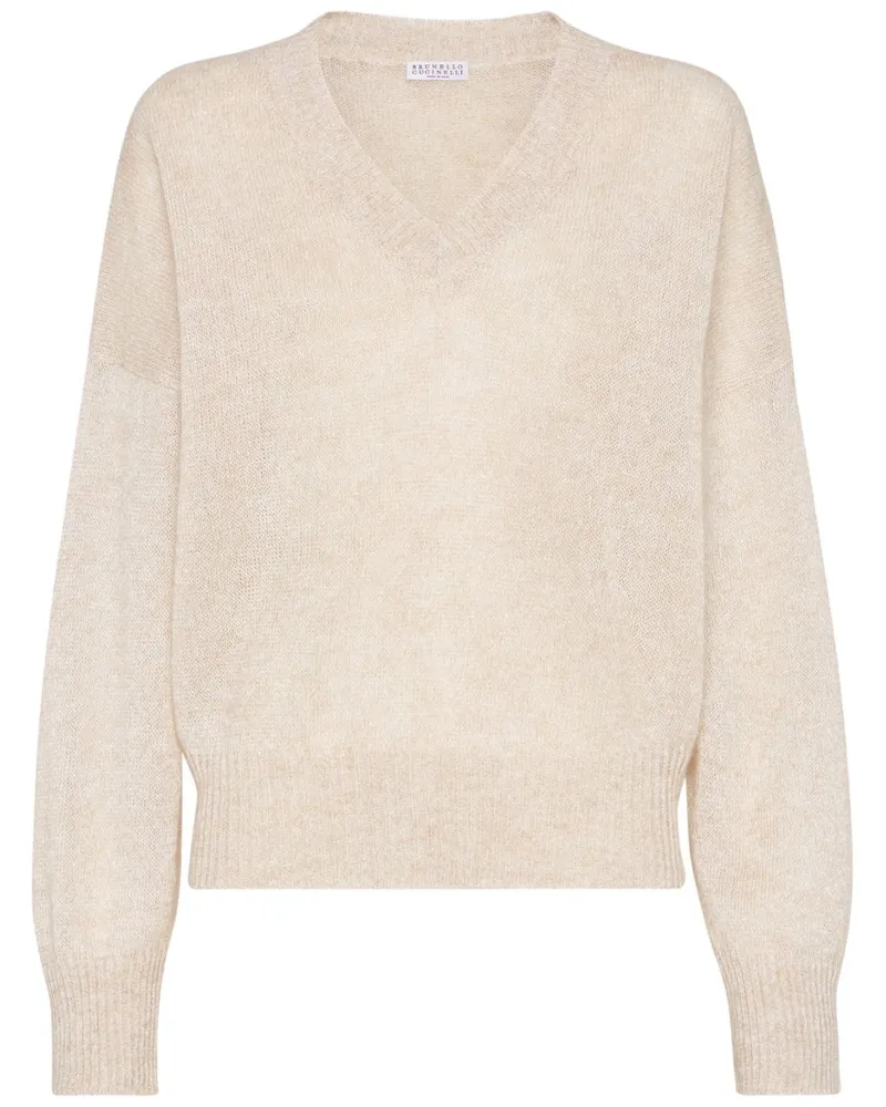 Brunello Cucinelli Pullover mit V-Ausschnitt - Nude Nude