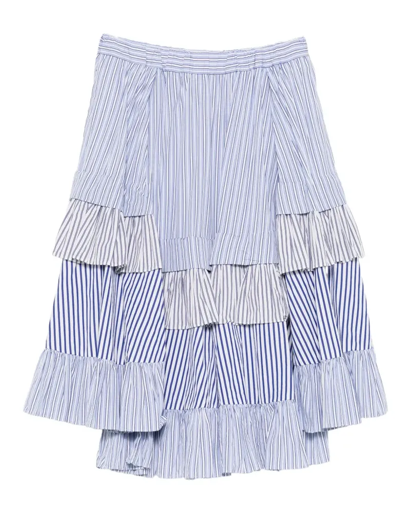 Comme des Garçons striped-pattern midi skirt - Blau Blau