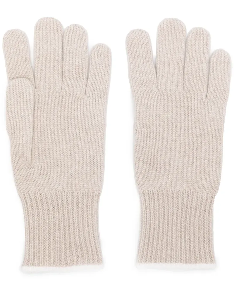 Brunello Cucinelli Handschuhe aus Kaschmir mit Kontrastdetails - Nude Nude