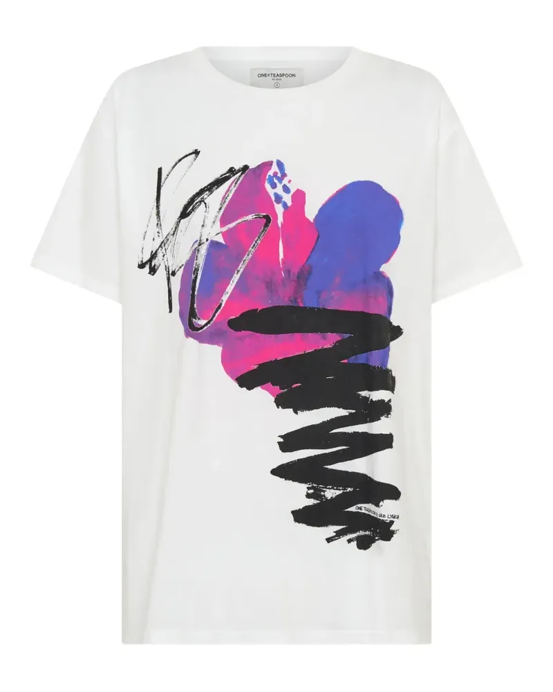 One Teaspoon Art T-Shirt mit grafischem Print - Weiß Weiß