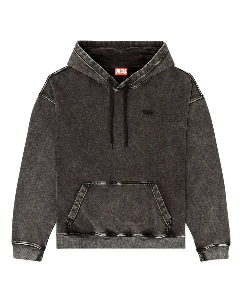 Diesel S-Boxt-Hood-Den Hoodie mit ovalem Patch - Grau Grau