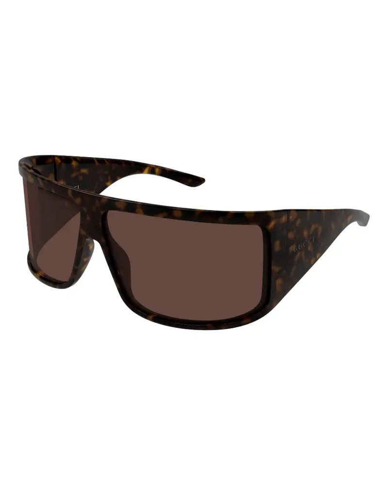 Gucci Eckige Sonnenbrille in Schildpattoptik - Braun Braun