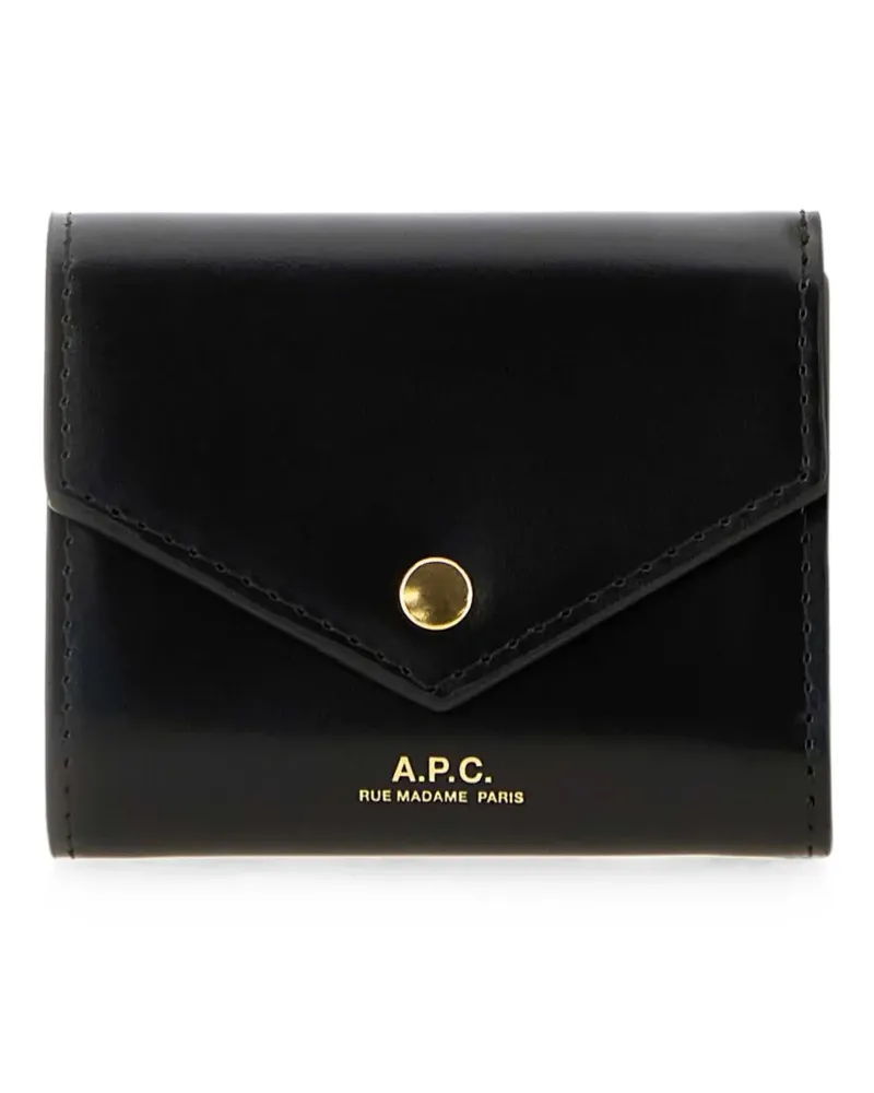 A.P.C. envelope leather wallet - Schwarz Schwarz