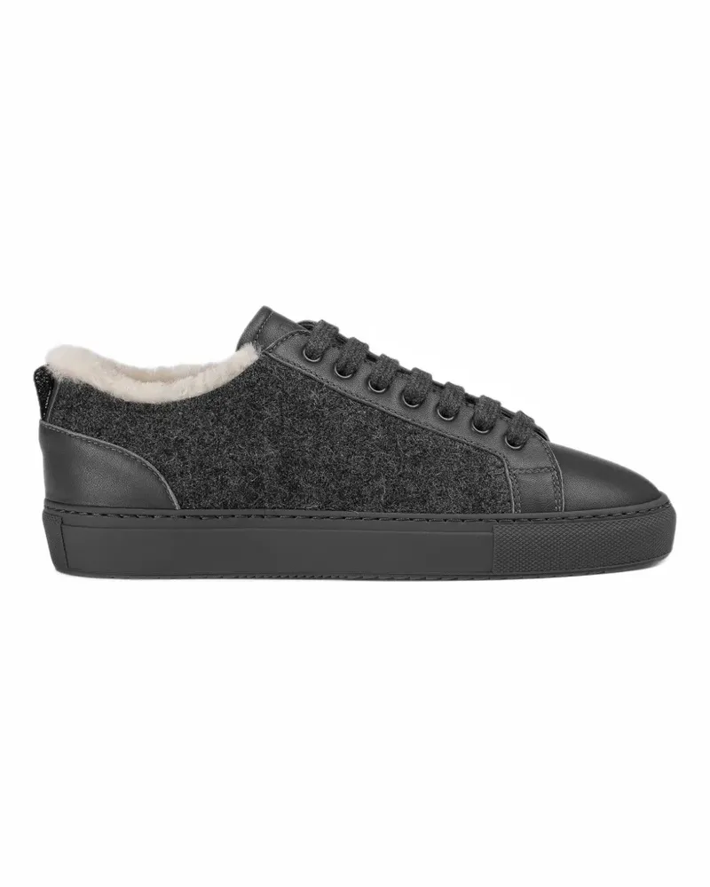 Doucal´s shearling-trim low-top sneakers - Grau Grau
