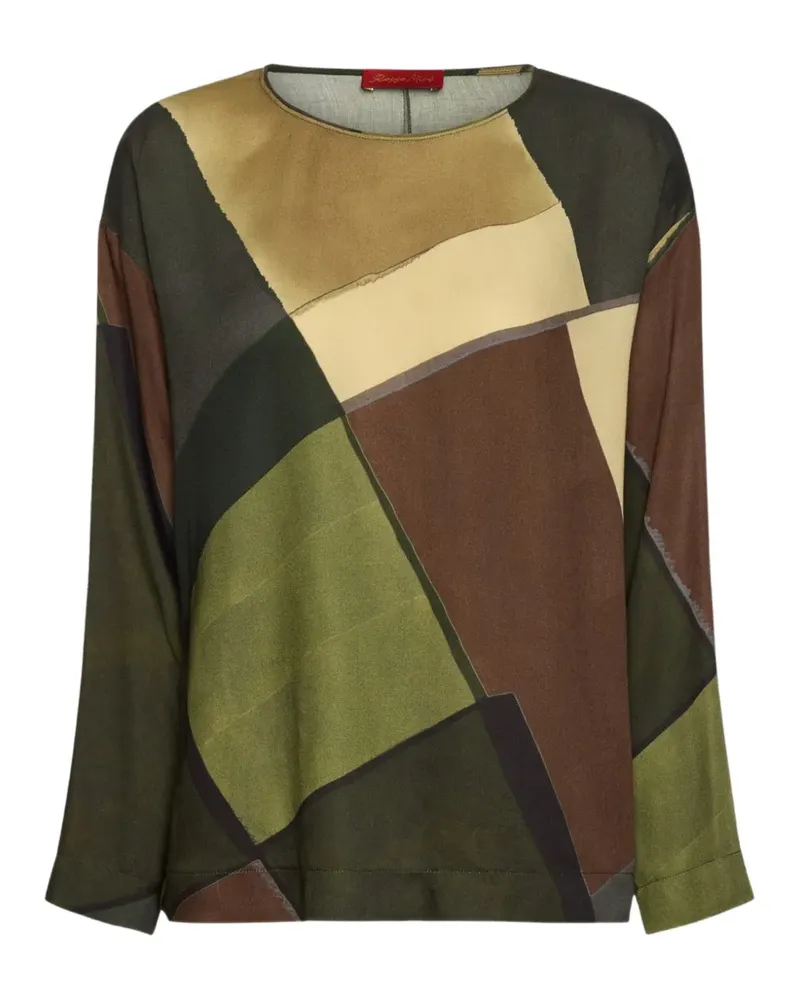 Elena Mirò Bluse mit geometrischem Print - Grün Grün