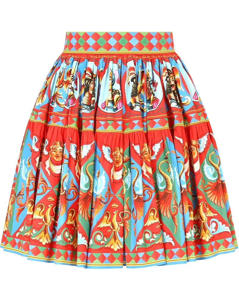 Dolce & Gabbana Ausgestellter Minirock mit Carretto-Print - Rot Rot