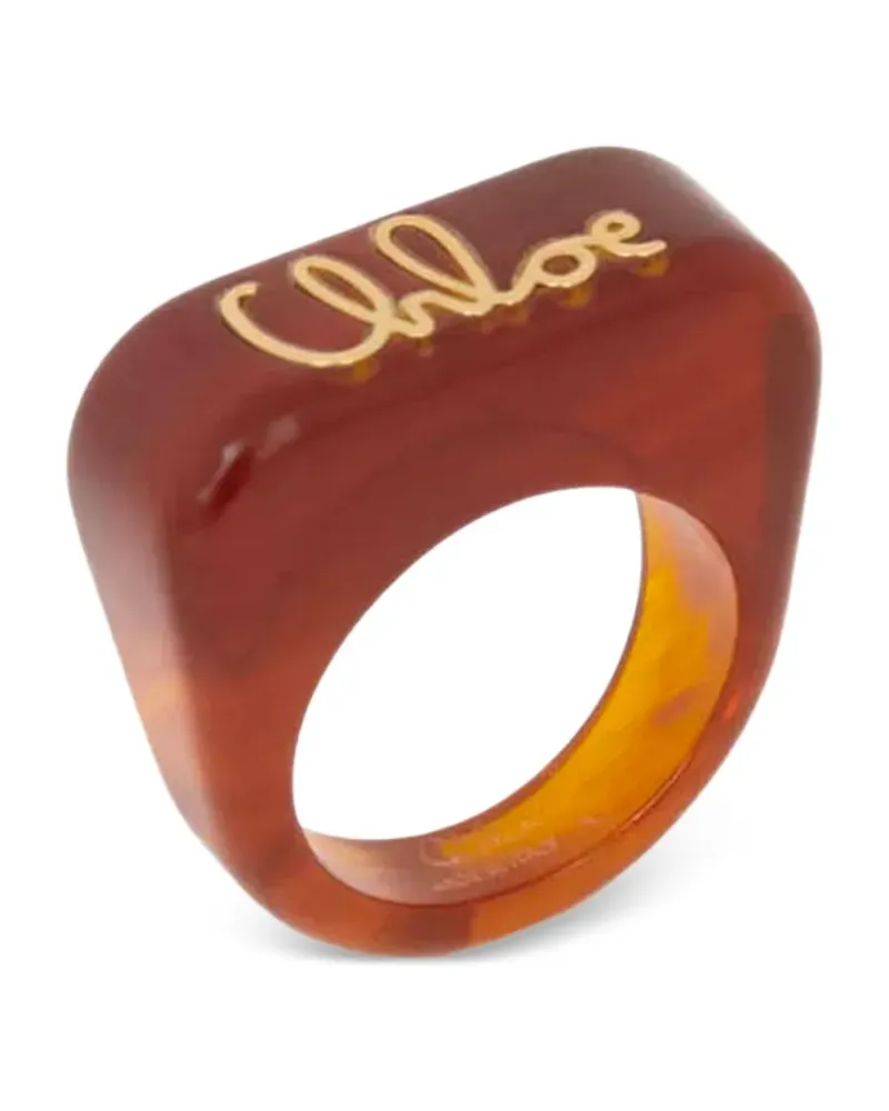 Chloé Plage Ring mit Logo - Braun Braun