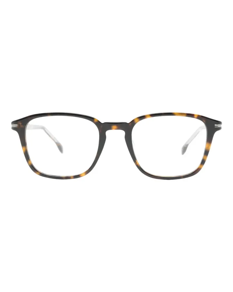 HUGO BOSS Eckige Brille in Schildpattoptik - Braun Braun