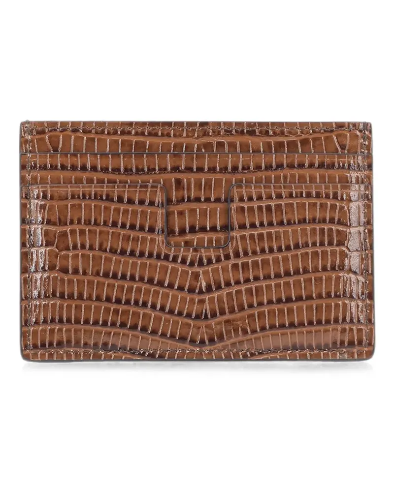 Tom Ford printed tejus T Line classic card holder - Braun Braun