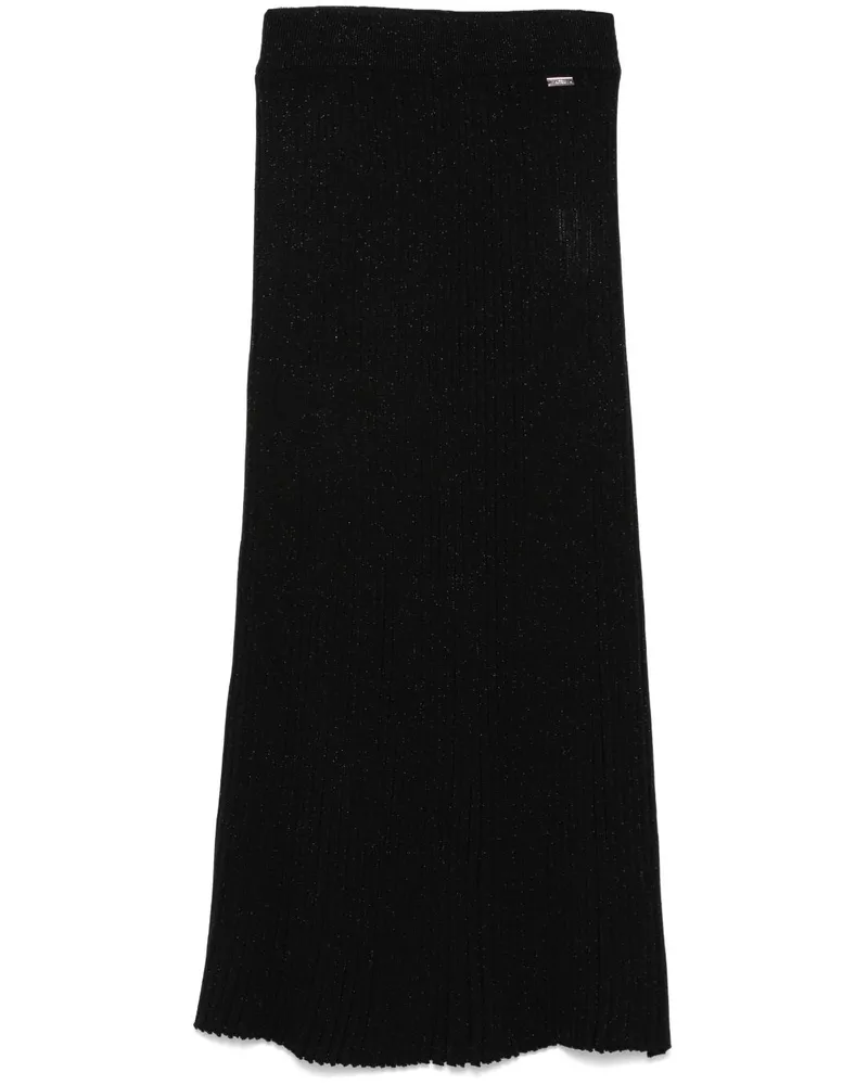 Kiton Gerippter Midirock - Schwarz Schwarz