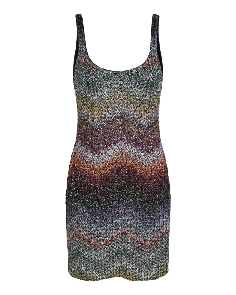 Missoni chevron-pattern mini dress - Grau Grau