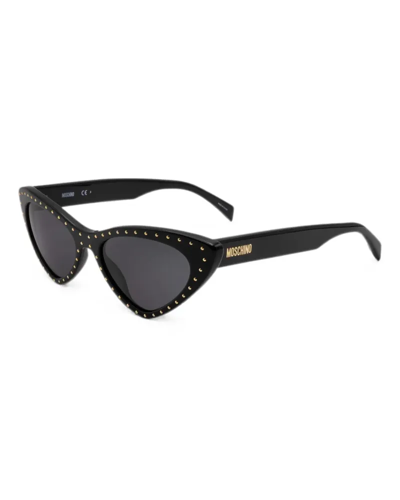 Moschino Cat-Eye-Sonnenbrille mit Nieten - Schwarz Schwarz