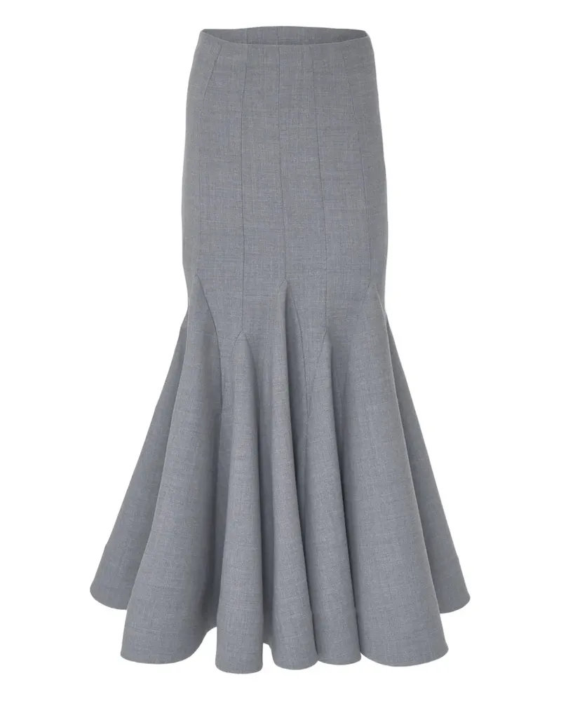 Carolina Herrera New York Midirock mit Godetfalten - Grau Grau