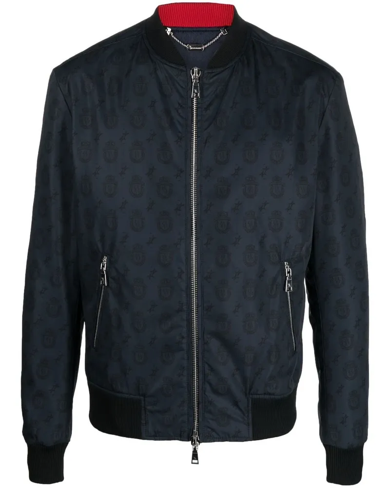 Billionaire Bomberjacke mit Monogramm-Print - Blau Blau