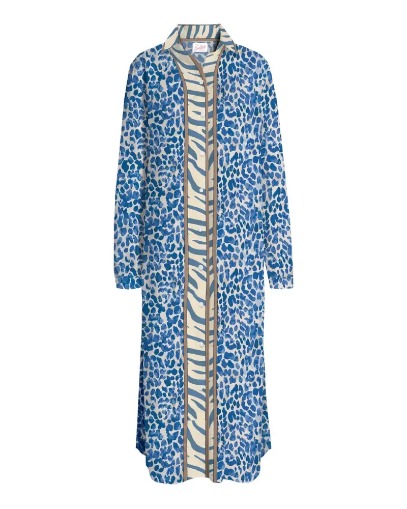 MC2 Saint Barth animal-print shirt dress - Blau Blau