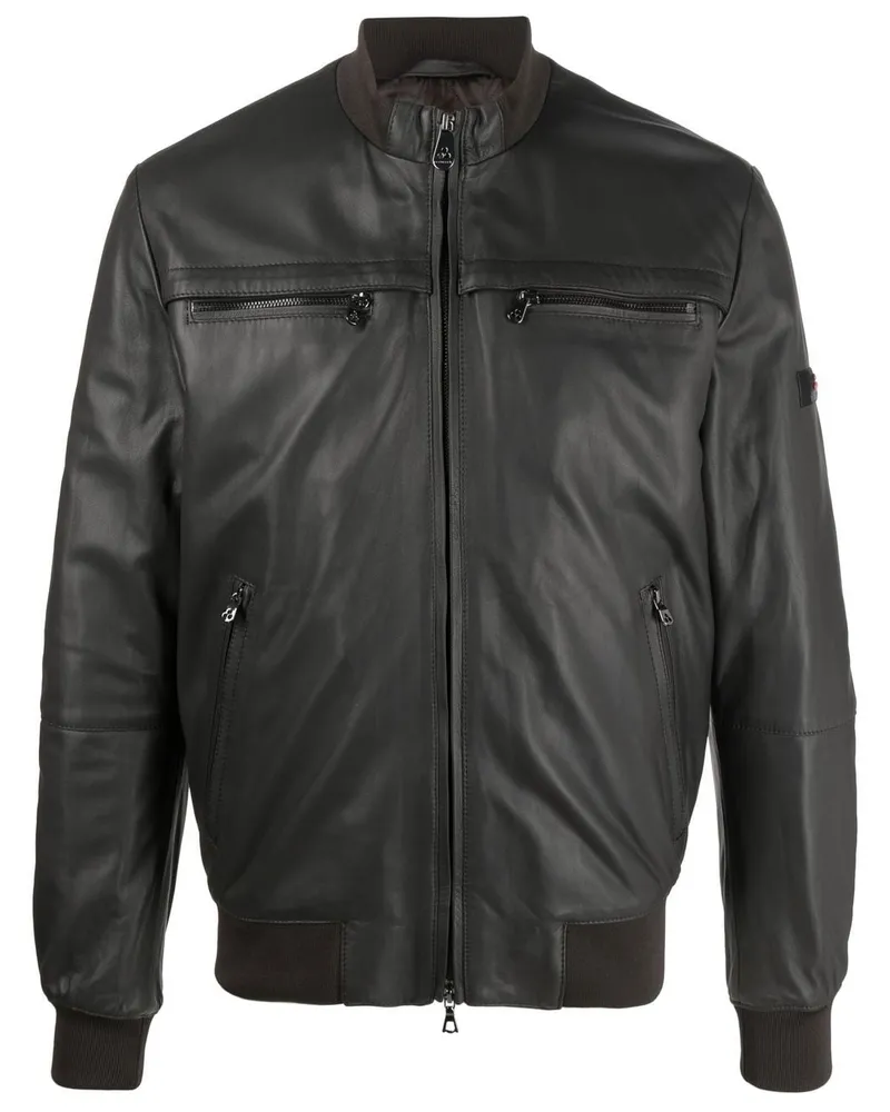 Peuterey Bikerjacke aus Leder Braun