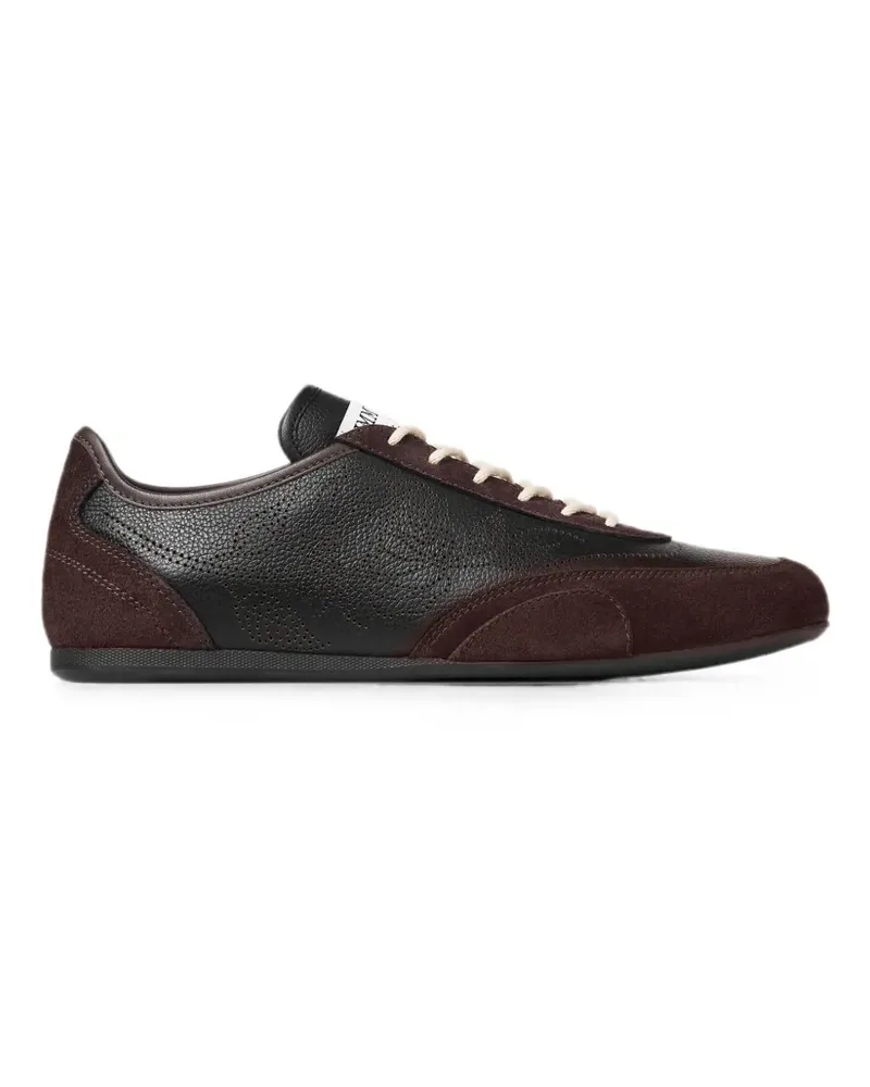 Jimmy Choo Sunny F Sneakers aus Leder-Mix und perforiertem Leder - Schwarz Schwarz