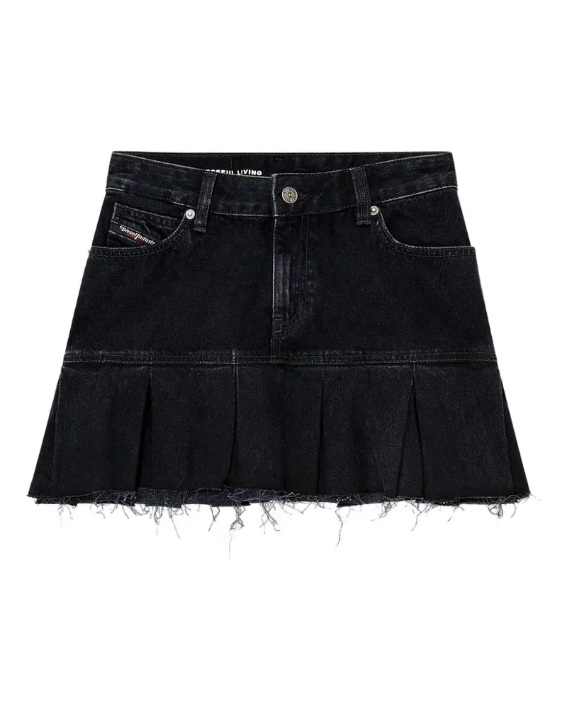 Diesel denim skirt with frayed pleated hem - Schwarz Schwarz