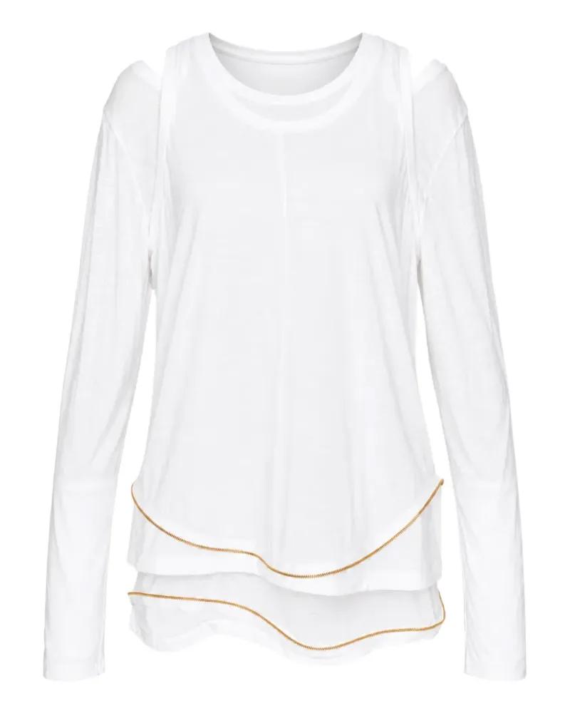 Undercover layered-design zip-detail T-shirt - Weiß Weiß