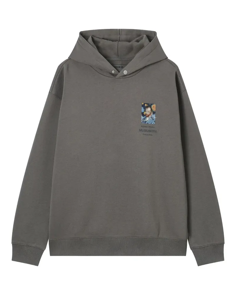 Musium Div. pixel-print hoodie - Grau Grau
