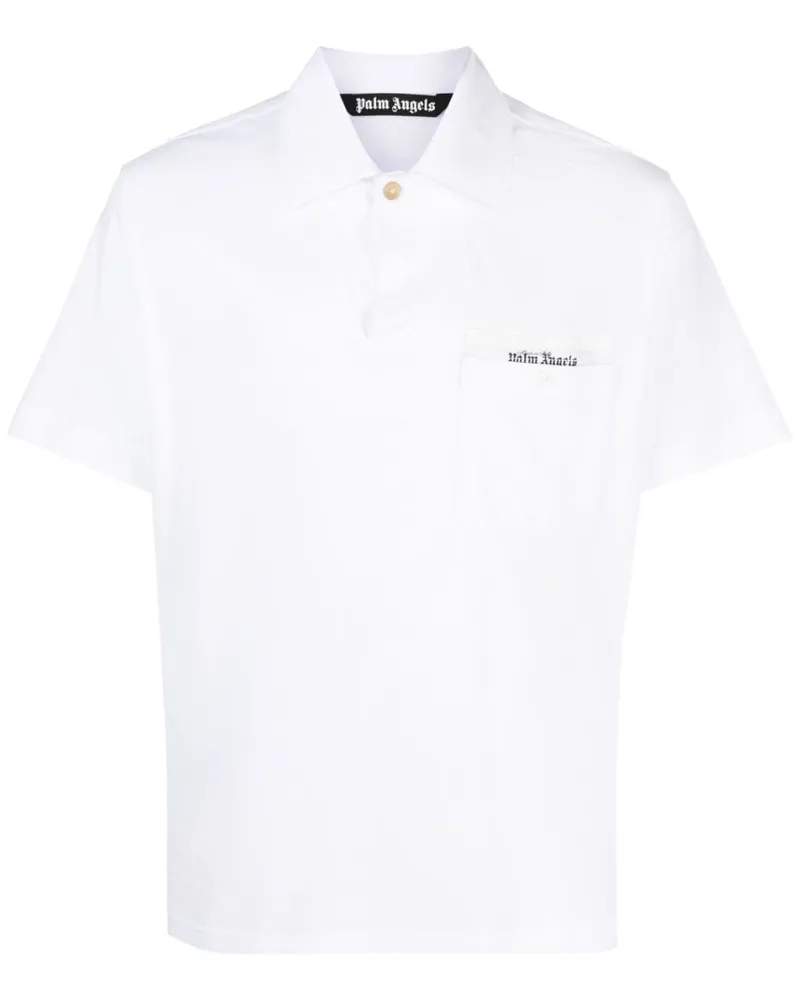 Palm Angels Poloshirt mit Sartorial Tape Weiß