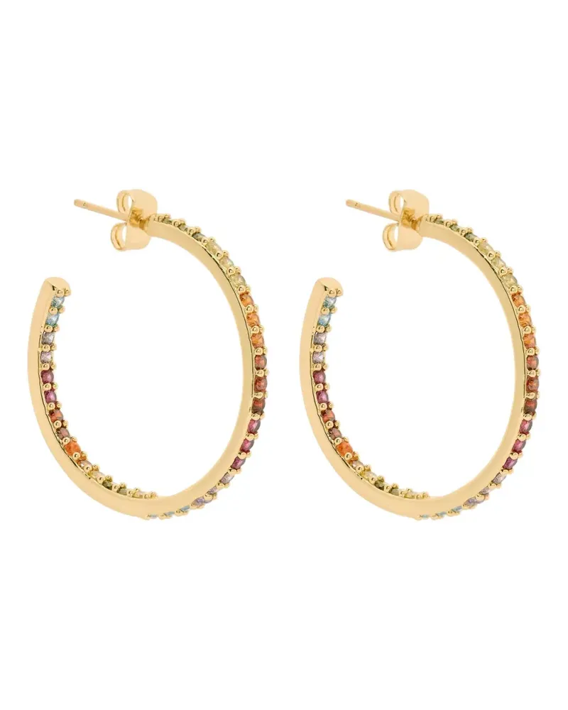 CRYSTAL HAZE Serena rainbow crystals hoop earrings - Gold Gold