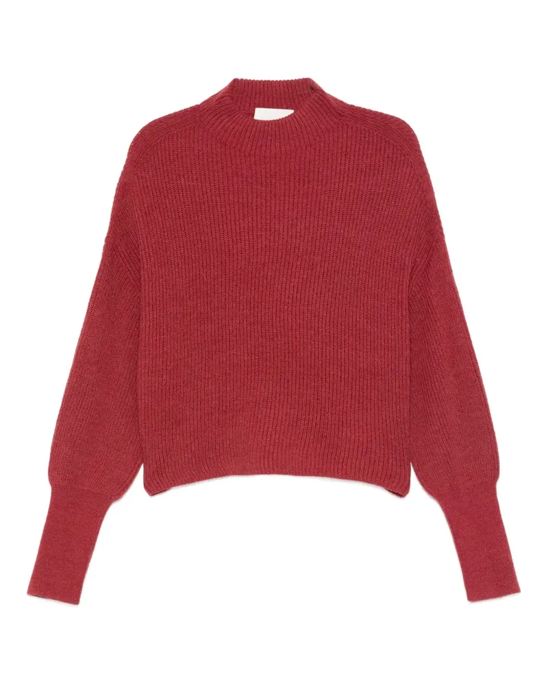 Closed Gerippter Pullover mit Stehkragen - Rot Rot