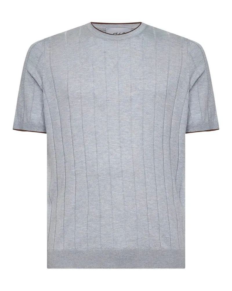 D4.0 T-Shirt mit geripptem Besatz - Blau Blau