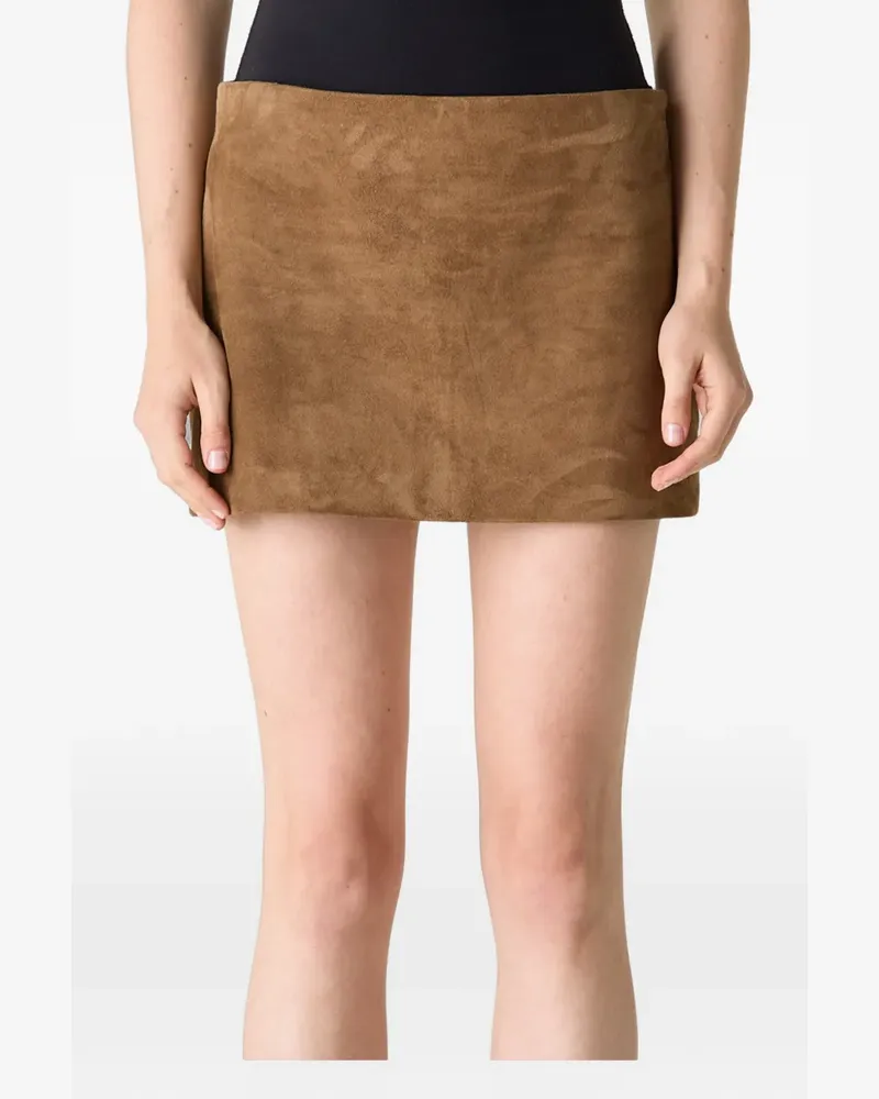KHAITE Jett suede mini skirt - Braun Braun