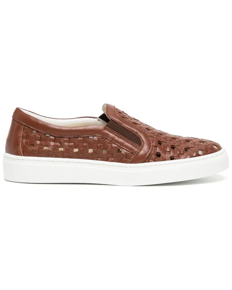 MADISON.MAISON Slip-On-Sneakers mit Webmuster Braun