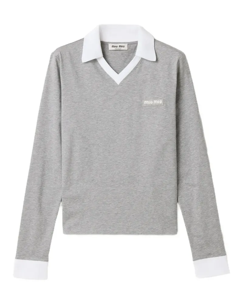 Miu Miu Poloshirt aus Jersey - Grau Grau