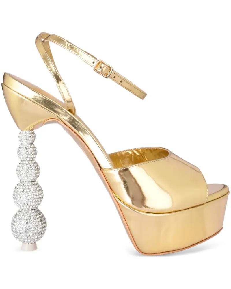 Sophia Webster Natalia Plateau-Sandalen mit Kristallen 140mm - Gold Gold