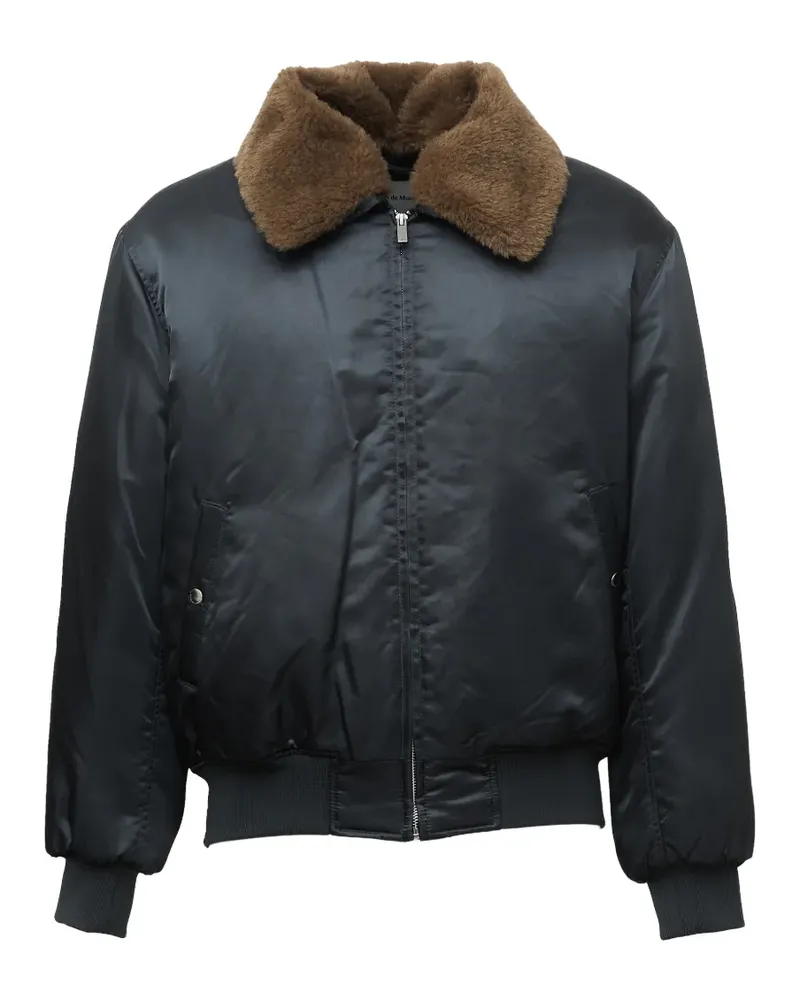 Drôle de Monsieur faux-fur collar bomber jacket - Schwarz Schwarz