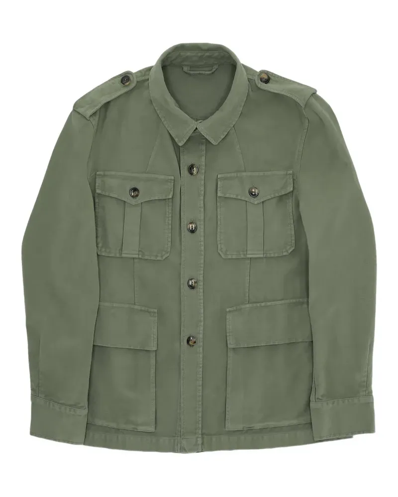 Fortela buttoned four-pocket overshirt - Grün Grün