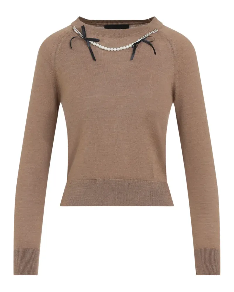 Simone Rocha bow-detail long-sleeve sweater - Braun Braun