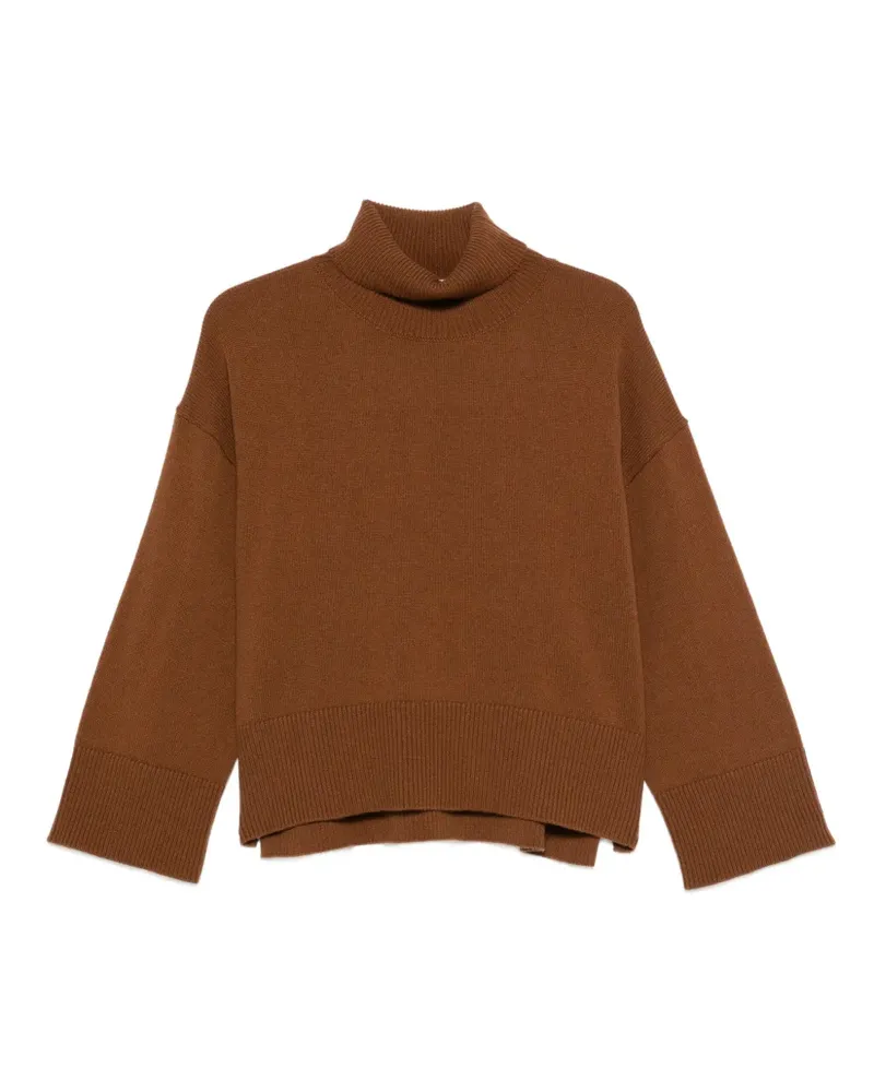 Purotatto Rollkragenpullover mit weiten Ärmeln - Braun Braun