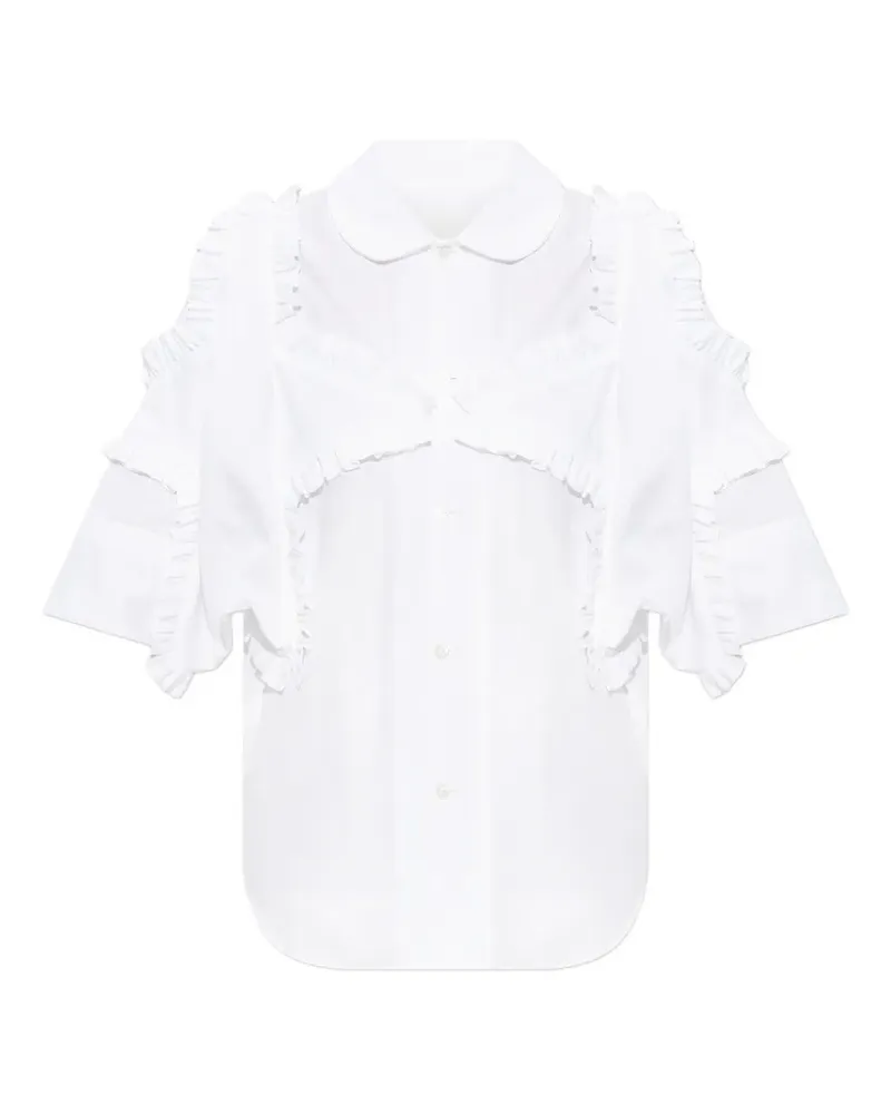 Noir Kei Ninomiya T-Shirt mit Rüschenborten - Weiß Weiß