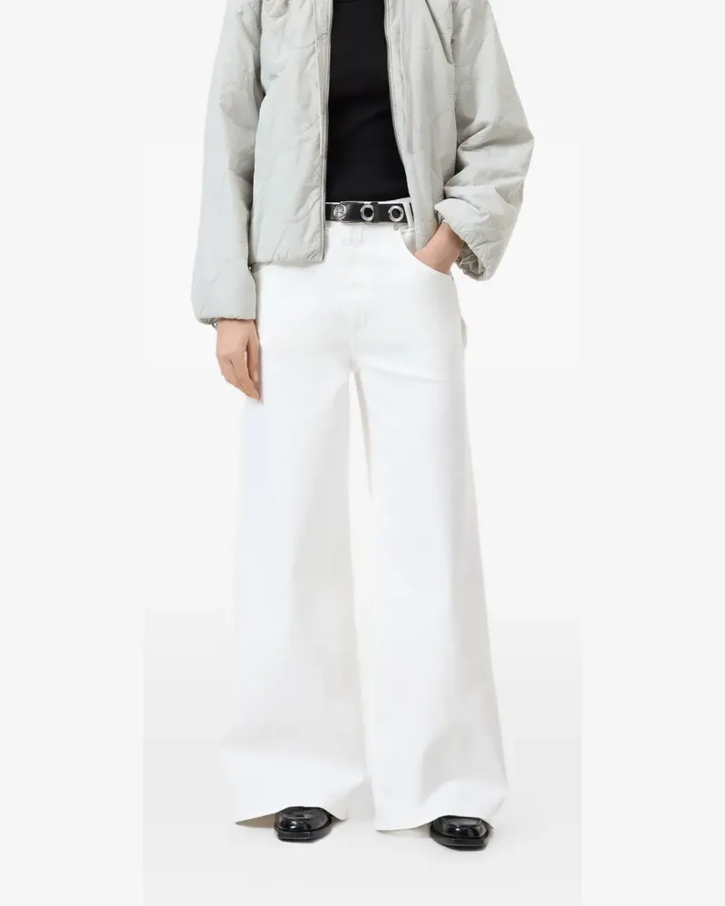 Closed buttoned wide-leg jeans - Weiß Weiß