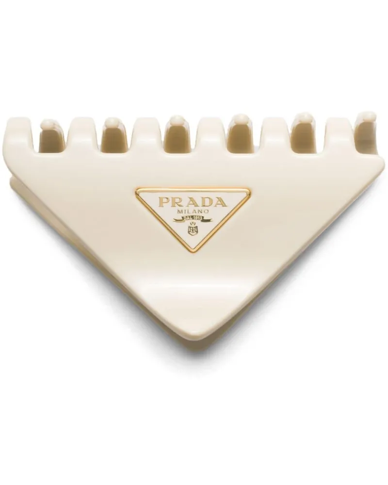 Prada Haarspange mit Logo-Applikation - Nude Nude