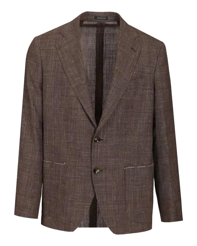 Al Duca D’Aosta 1902 Prince of Wales-check blazer - Braun Braun