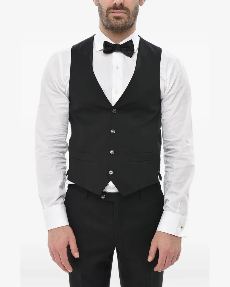 Corneliani virgin-wool waistcoat - Schwarz Schwarz