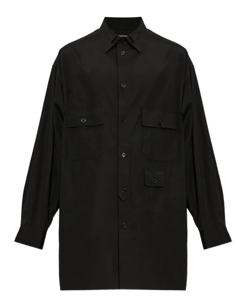 Yohji Yamamoto Hemd mit mehreren Taschen - Schwarz Schwarz