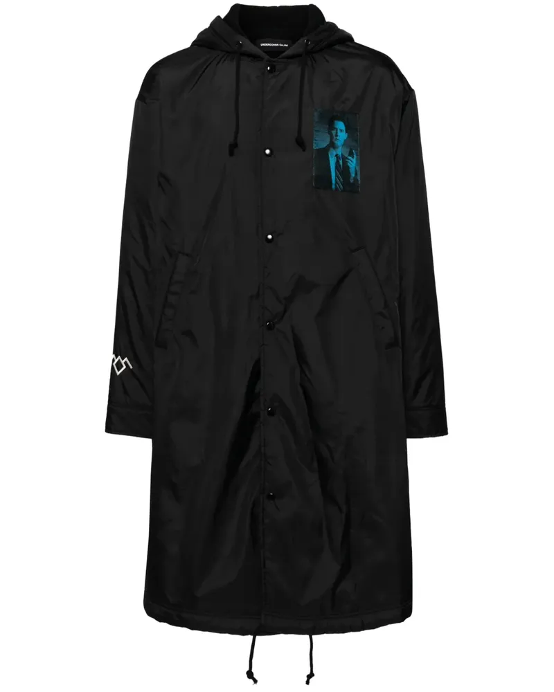 Undercover Kapuzenparka mit grafischem Print - Schwarz Schwarz